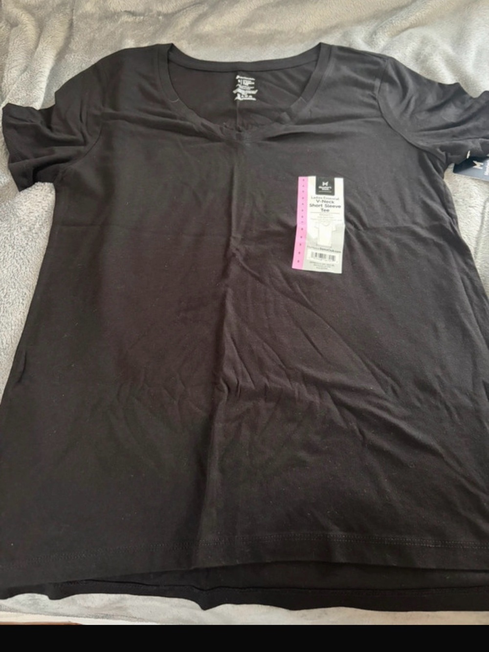 Black V-Neck Short Sleeve Shirt